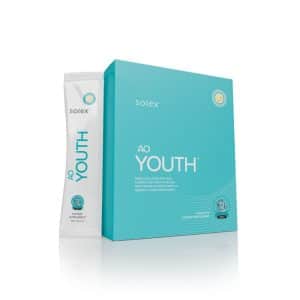 AO Youth Singles travel packets — nano collagen + NAD+ boosters (15 count).