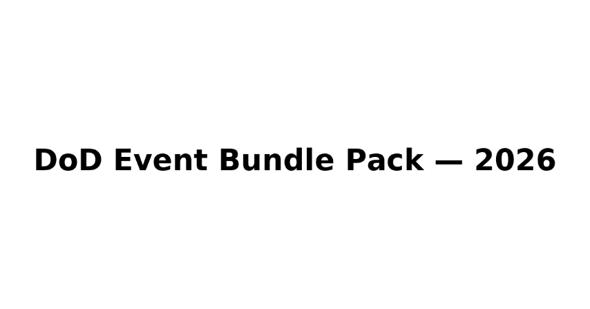 DoD Event Bundle Pack 2026 — Virtual + Live tickets.