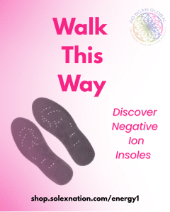 Black negative ion insoles with tourmaline—dual-sided massage nodes for daily energy and balance.