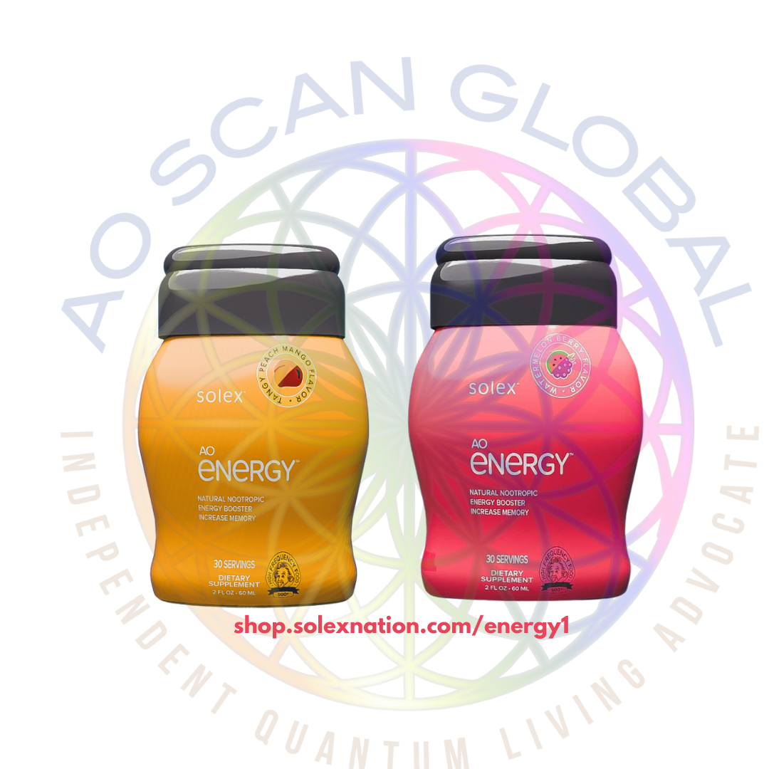 AO Energy Pre-Workout - AO Scan Global Mix AO Energy in a water bottle before a workout; clean, jitter-free pre-workout focus with paraxanthine, methylated B vitamins, and ginseng.