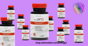 Omega Pro krill oil softgels with water glass and journal on table