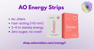 AO Energy Strips by Solex in Watermelon Berry flavor; nano paraxanthine sublingual strips for fast, steady energy