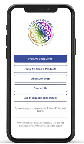 AO Scan Global Companion App showing quick access to AO Scan login and key resources
