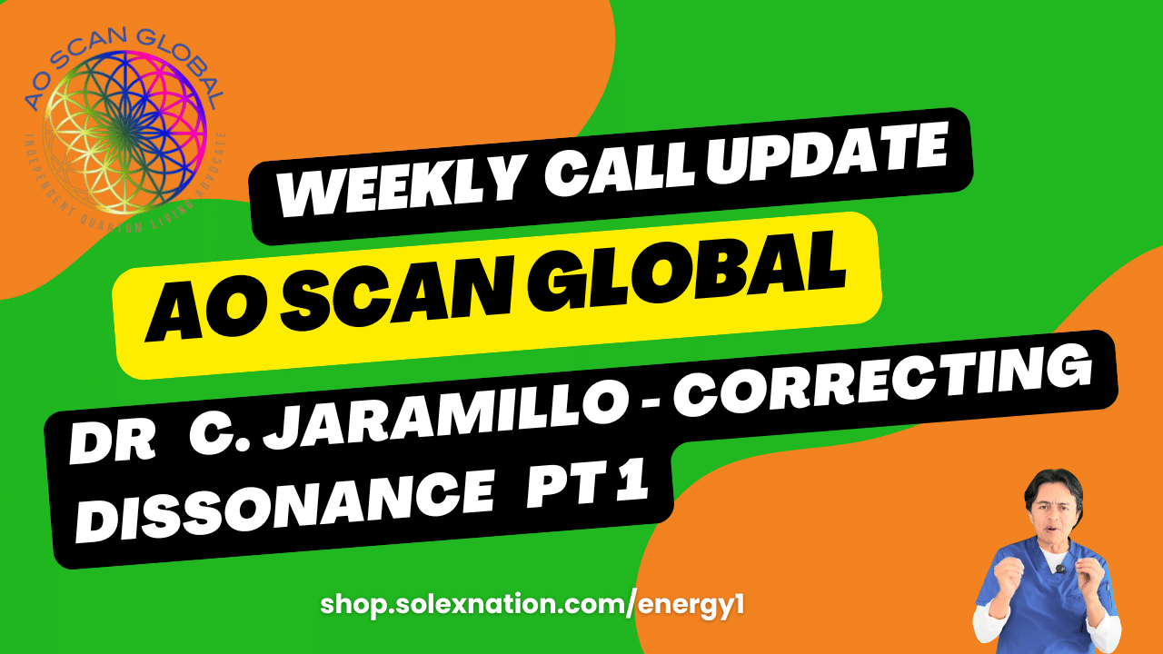 Dr. Carlos Jaramillo presenting on autonomic nervous system and AO Scan frequency technology during Solex weekly call.