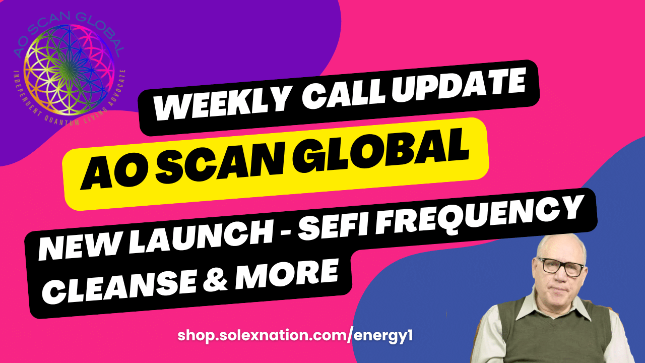 AO Scan SEFI Frequency Cleanse technology with energy field visualization and wellness concept