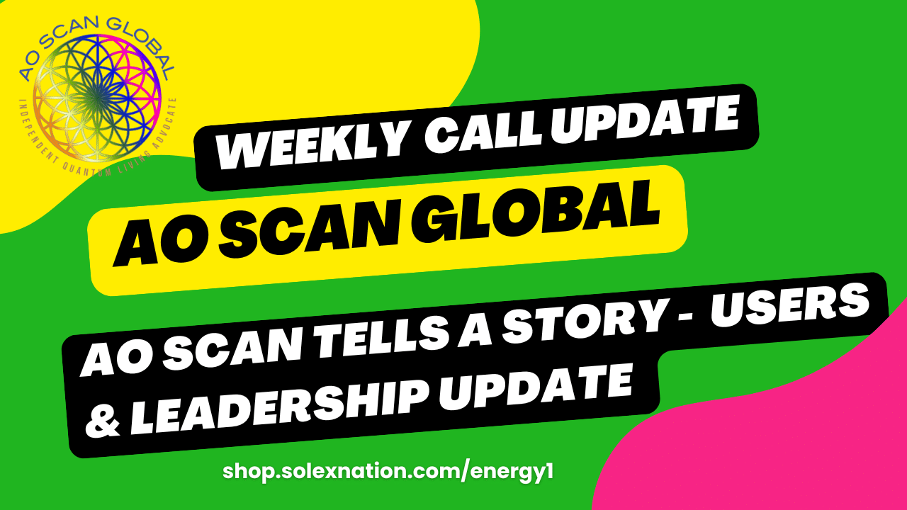 AO Scan QLA leaders, naturopaths and wellness practitioners sharing personal experiences with frequency wellness technology during a Solex LLC weekly call.