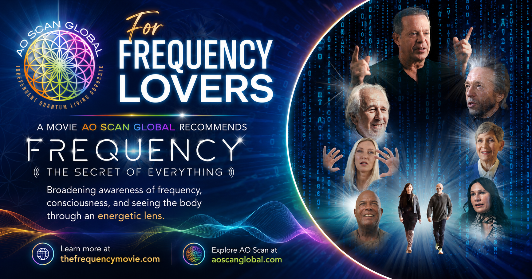 The Frequency Movie featured by AO Scan Global for frequency wellness, energy, vibration, consciousness, biohacking, and frequency technology enthusiasts