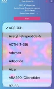 AO Peptides and AO Scan SEFI with 10 topical peptides and 58 peptide frequency programs