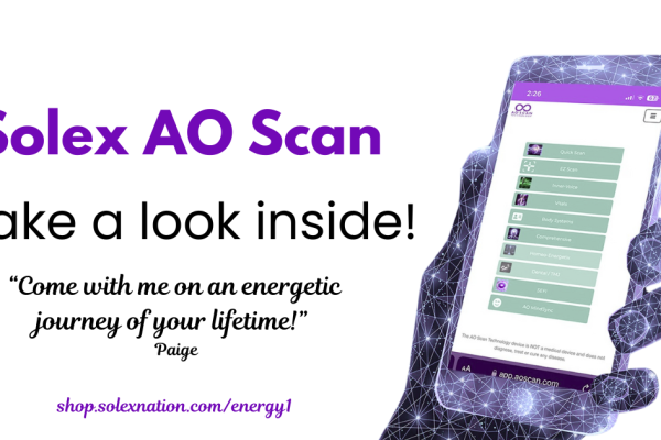 AO Scan app open with EZ Scan visible, SEFI imprinting items and headphones arranged on a desk.