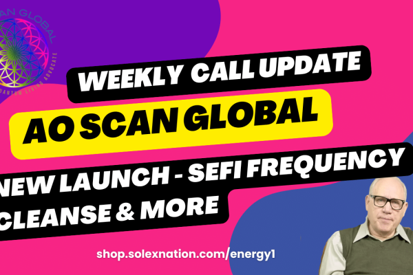 AO Scan SEFI Frequency Cleanse technology with energy field visualization and wellness concept
