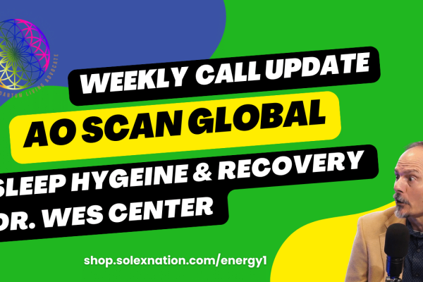 Dr. Wes Center sleep hygiene recap for AO Scan Global featuring nighttime routine tips, nervous system balance, and frequency wellness education