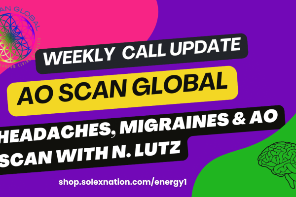 Nadya Lutz discussing headache and migraine triggers during the July 29, 2026 Solex Weekly Update recap by AO Scan Global