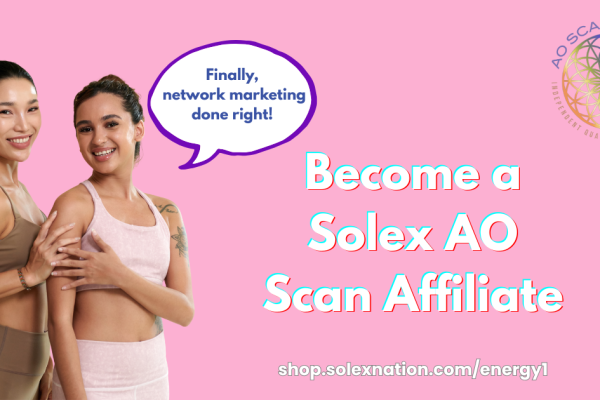 Two professionals smiling while discussing the AO Scan affiliate opportunity.